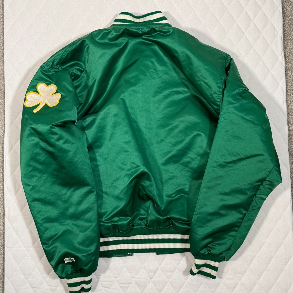 Vintage 80s 90s Starter Boston Celtics Satin Jacket NBA Shamrock Green USA Large - Picture 9 of 9